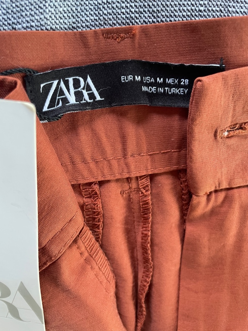 ZARA Burnt Orange High-Waist Trousers